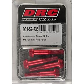 DRC Aluminum Taper Bolts Red M6x35mm 4/pk