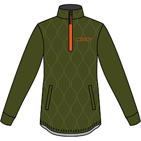 DSG Cassandra Technical Sweater Dark Olive/neon Orange Md