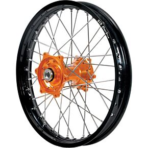 DUBYA Rear Wheel 1.85 X 16 Orange Kite Hub Black Rim