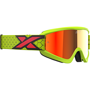 EKS BRAND Flat Out Mirror Goggle Flo Ylw/blk/fire Rd Red Mirror