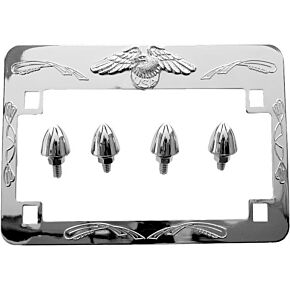 EMGO Eagle License Frame Chrome W/bullet Bolts
