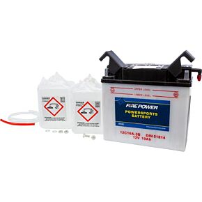 FIRE POWER Battery W/acid 12c16a-3b 12v