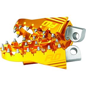 FLO MOTORSPORTS Moto Style Footpeg Set Gold 2"x3.125"