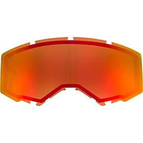 FLY RACING Dual Lens W/o Vents Adult Red Mirror/brown