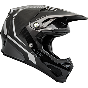 FLY RACING Formula Carbon Tracer Helmet Silver/black Lg