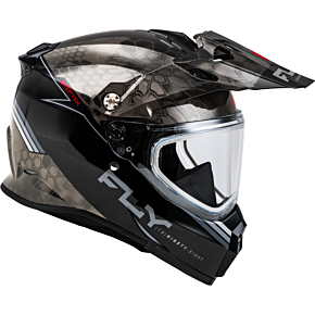 FLY RACING Trekker Cw Conceal Helmet Dual Shld Black/grey/white 2x