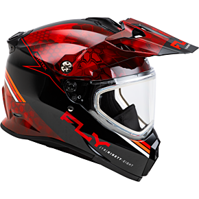 FLY RACING Trekker Cw Conceal Helmet Dual Shld Red/black Md