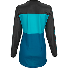 FLY RACING Women's F-16 Jersey Aqua/dark Teal/black Sm