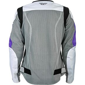 FLY RACING Women's Flux Air Mesh Jacket White/purple Lg