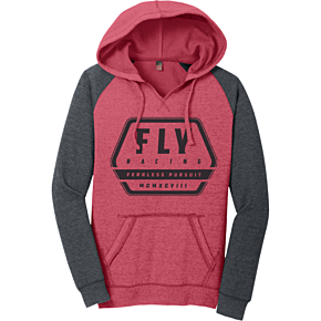 FLY RACING Women's Fly Track Hoodie Red Heather/charcoal 2x