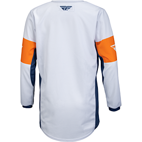 FLY RACING Youth Kinetic Khaos Jersey White/navy/orange Yx