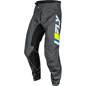 FLY RACING Youth Kinetic Prix Pants Ice Grey/charcoal/hi-vis Sz 22