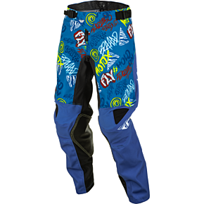 FLY RACING Youth Kinetic Rebel Pants Blue/light Blue Sz 24