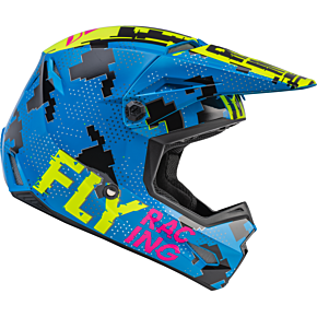 FLY RACING Youth Kinetic Scan Helmet Blue/hi-vis/pink Yl