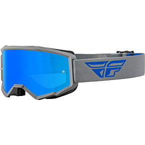 FLY RACING Youth Zone Goggle Grey/blue W/ Sky Blue Mirror/smoke Lens