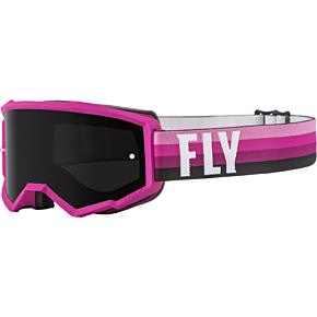 FLY RACING Youth Zone Goggle Pink/black W/ Dark Smoke Lens