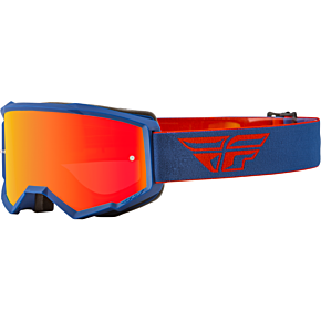 FLY RACING Youth Zone Goggle Red/navy W/ Red Mirror/amber Lens
