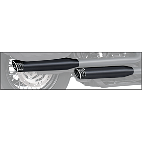 FREEDOM Racing Slip-ons Black Blk Tip M8  Flstf Fxbr Flsl Fxlr Fxbb