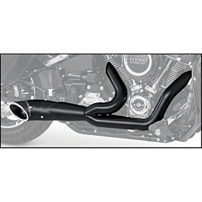 FREEDOM Turnout 2-1 Black W/black Tip M8 Softail