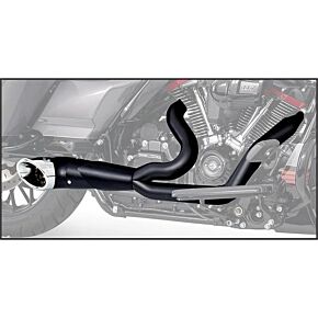 FREEDOM Turnout 2-1 Black W/chrome Tip `17-up Flt/h