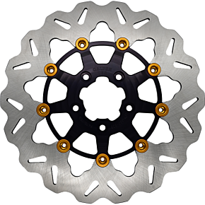 GALFER Rotor 11.8" Floating Wave Fr Black/gold Buttons