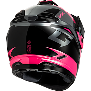 GMAX Gm-11s Ronin Snow Helmet W/ Elec Shield Black/grey/pink Md