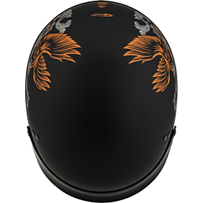 GMAX Hh-65 Corvus Helmet W/peak Matte Black/silver/orange Xl