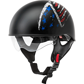 GMAX Hh-65 Half Helmet Bravery Matte Black/red/white/blue Xl