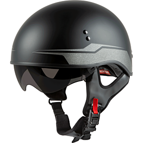 GMAX Hh-65 Half Helmet Source Naked Matte Black/silver Md