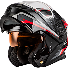GMAX Md-01s Transistor Snow Helmet Black/red Sm
