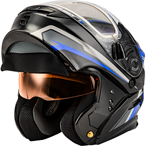 GMAX Md-01s Transistor Snow Helmet W Electric Shld Blue/black Lg