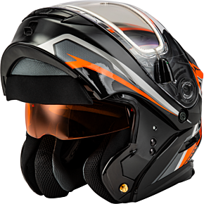 GMAX Md-01s Transistor Snow Helmet W Electric Shld Orange/blk Xl