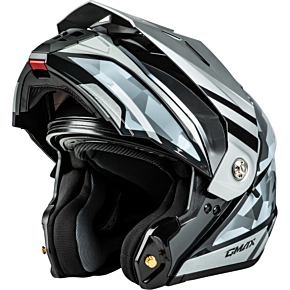 GMAX Md-74 Striker Modular Helmet W Slvr Shield Slvr/blu Mtlc 3x