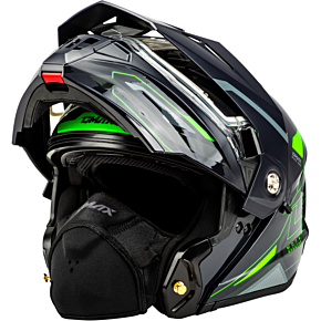 GMAX Md-74s Spectre Snow Helmet W/ Elec Shield Grey/neon Green Md