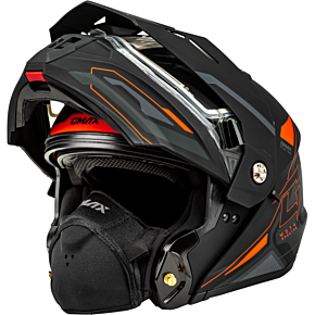 GMAX Md-74s Spectre Snow Helmet W/ Elec Shield Matte Black/red Xs