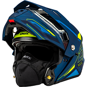 GMAX Md-74s Spectre Snow Helmet W/ Elec Shield Matte Blue/grn 3x