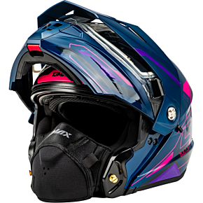 GMAX Md-74s Spectre Snow Helmet W/ Elec Shld Blue/pink/purple Md