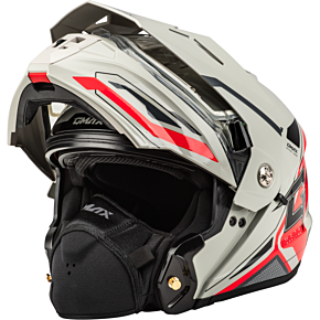 GMAX Md-74s Spectre Snow Helmet W/ Electric Shield White/red Sm