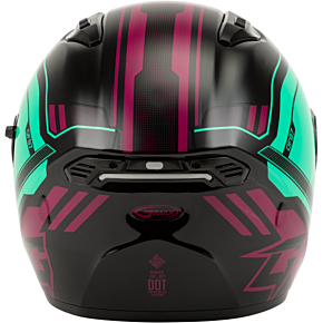 GMAX Of-87 Duke Helmet W/led Light Blk/aqua/coral Xs