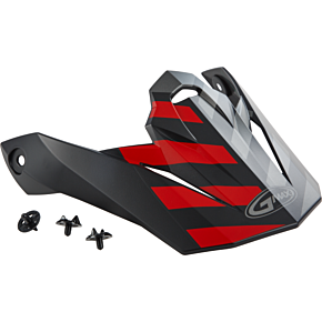 GMAX Visor W/screws Fame Mx-86 Matte Black/red/silver