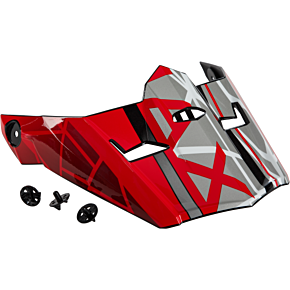 GMAX Visor W/screws Mega Mx-46 Black/red/white Md-2x