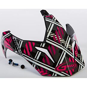 GMAX Visor W/screws Pink Ribbon Riders Plaid Black/pink Gm-11