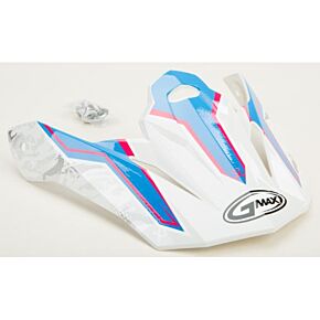 GMAX Visor W/screws Pink Ribbon Riders White/pink/blue Mx-86