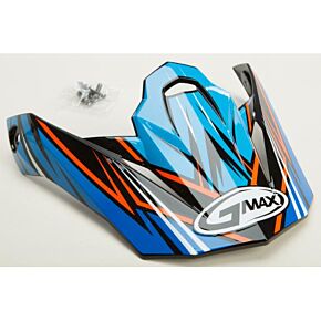 GMAX Visor W/screws Raz Mx-86 Blue/hi-vis Orange