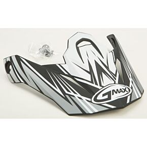 GMAX Visor W/screws Raz Mx-86 Matte Silver/white