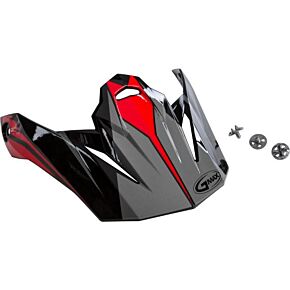 GMAX Visor W/screws Revoke Mx-86 Black/red