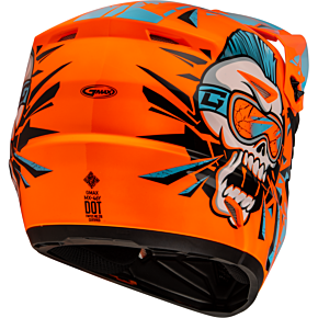 GMAX Youth Mx-46y Unstable Helmet Hi Vis Orange/blue Yl
