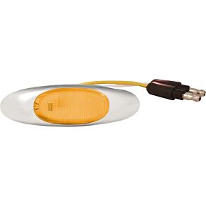 GROTE Micronova Oval Led Amber Clear Lens W/chrome Bezel