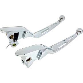 HARDDRIVE 3 Slot Lever Set Chrome Flt `21-up Cbl Clutch