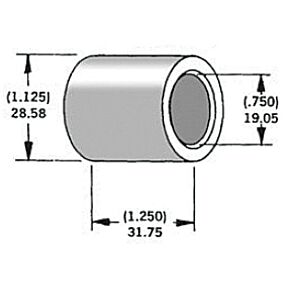HARDDRIVE Axle Spacer Zinc 40910-84a 3/4"x1.25"